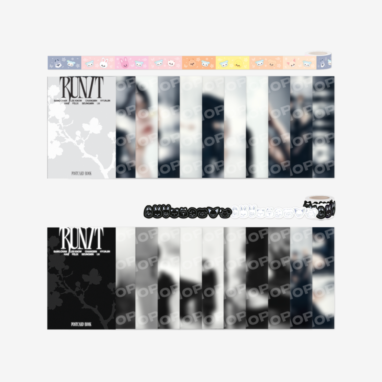 Stray Kids - POSTCARD BOOK & ROLL STICKER SET - RUN IT