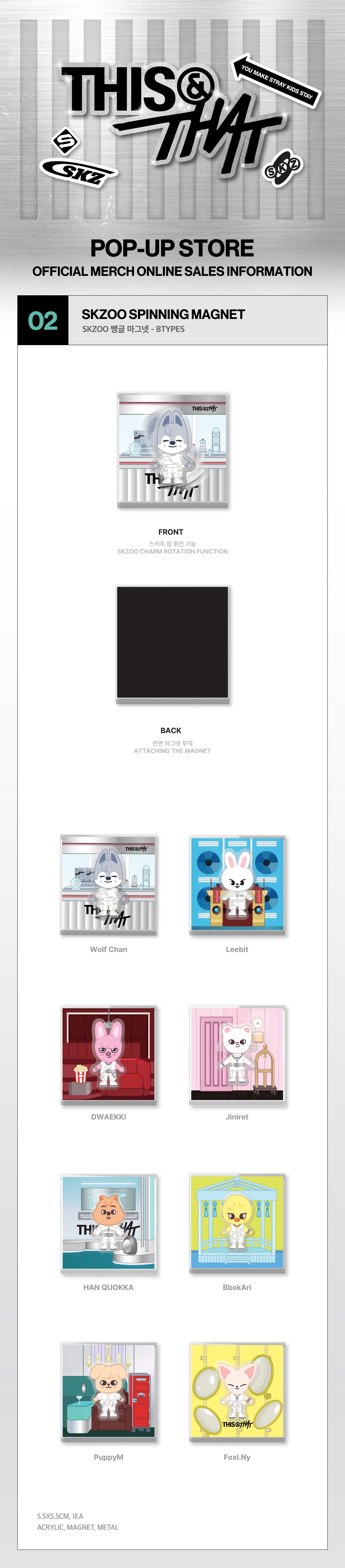 Stray Kids SKZOO Spinning Magnet This & That - Product Details