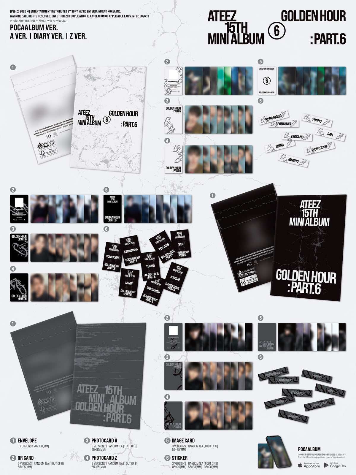 ATEEZ GOLDEN HOUR Part.6 POCA ALBUM - contenu