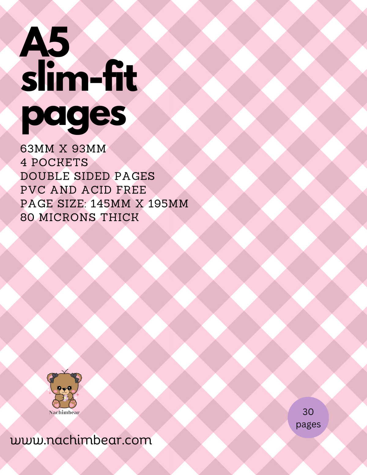 Pages de classeur A5 double face slim-fit – vue 2