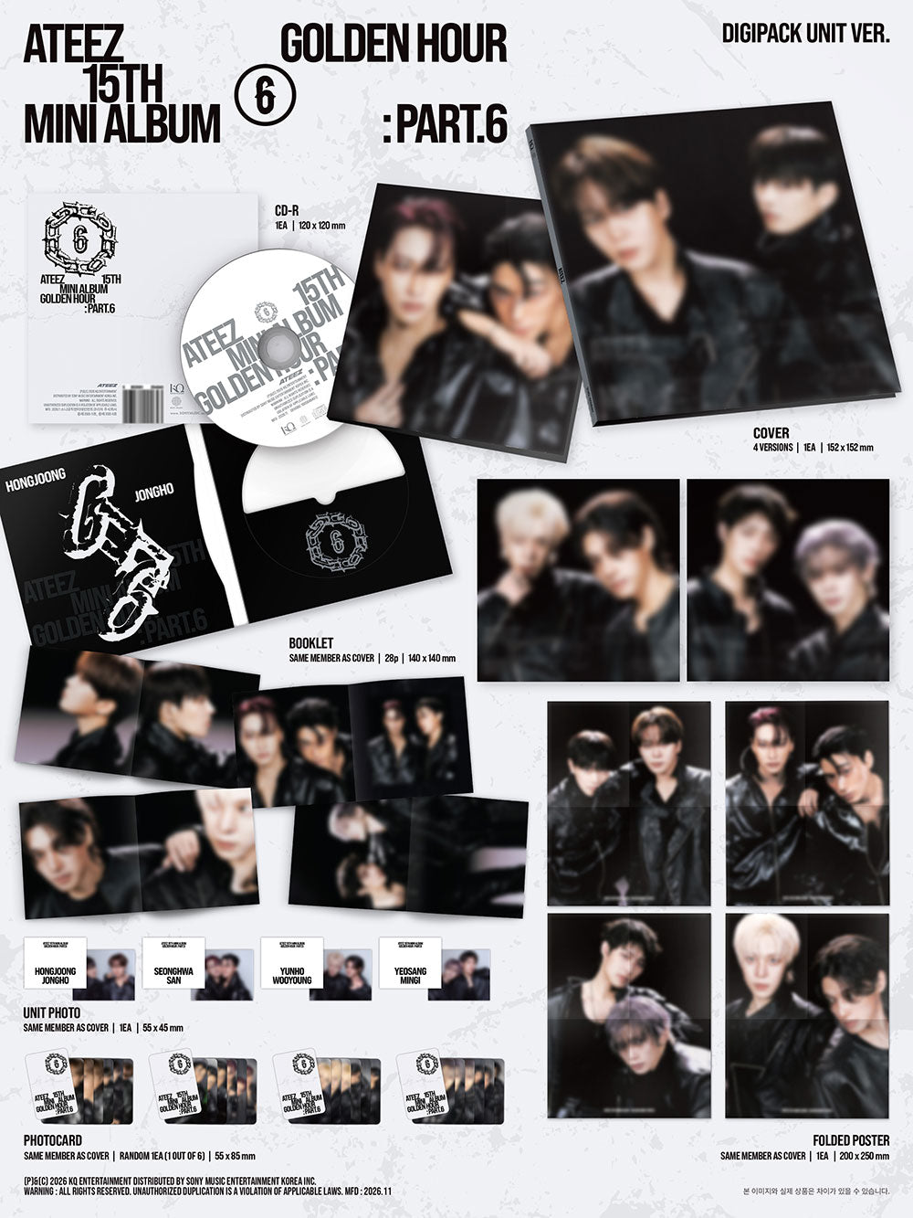 ATEEZ GOLDEN HOUR Part.6 DIGIPACK UNIT VER. - contenu