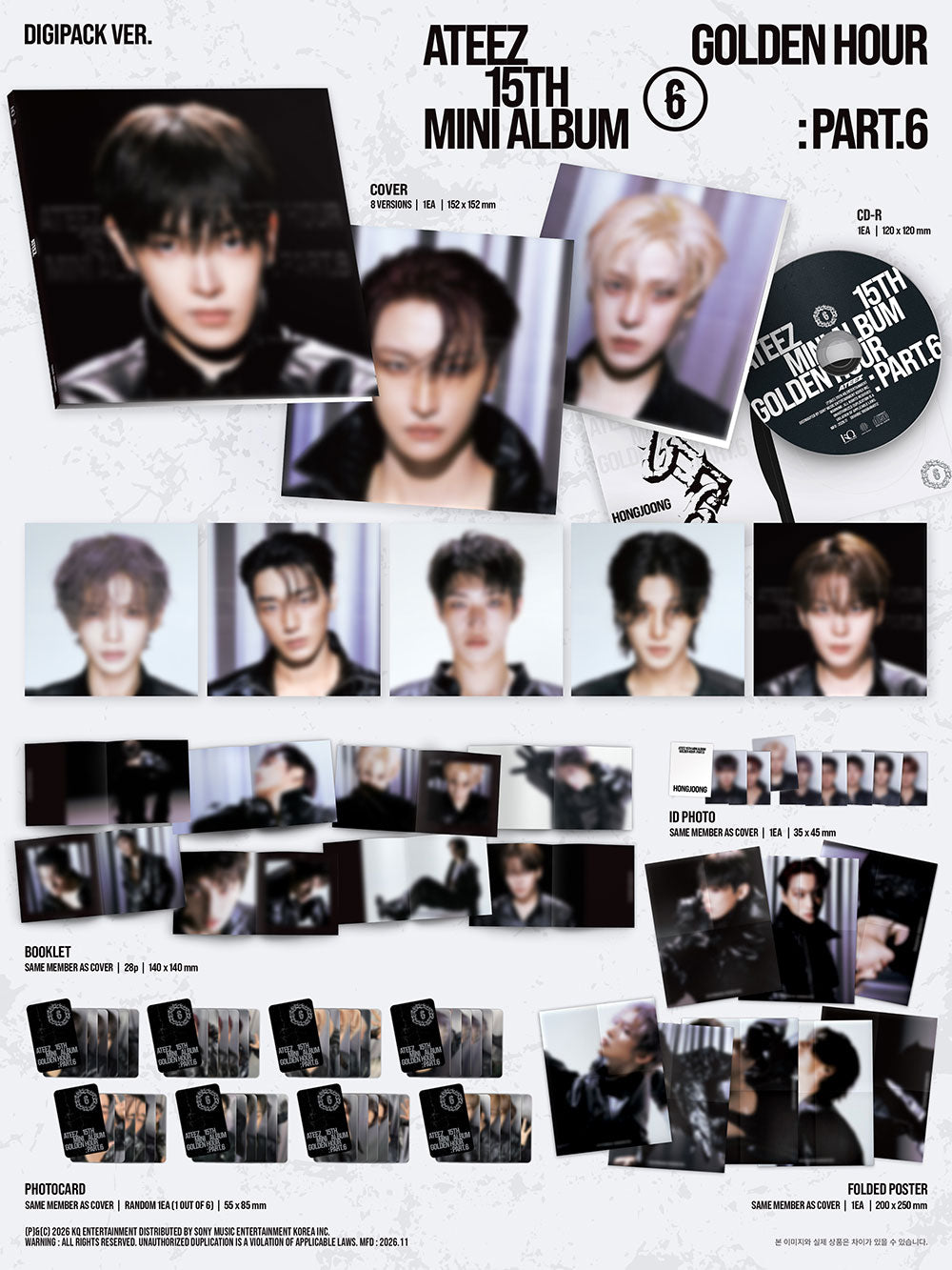 ATEEZ GOLDEN HOUR Part.6 DIGIPACK VER. - contenu
