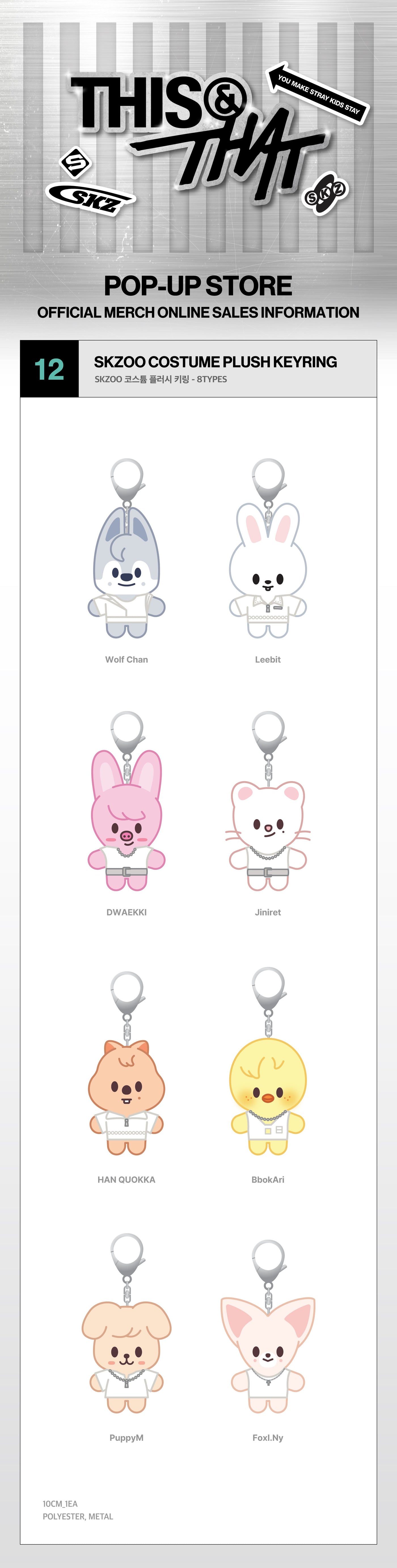Stray Kids SKZOO Costume Plush Keyring This & That - Product Details