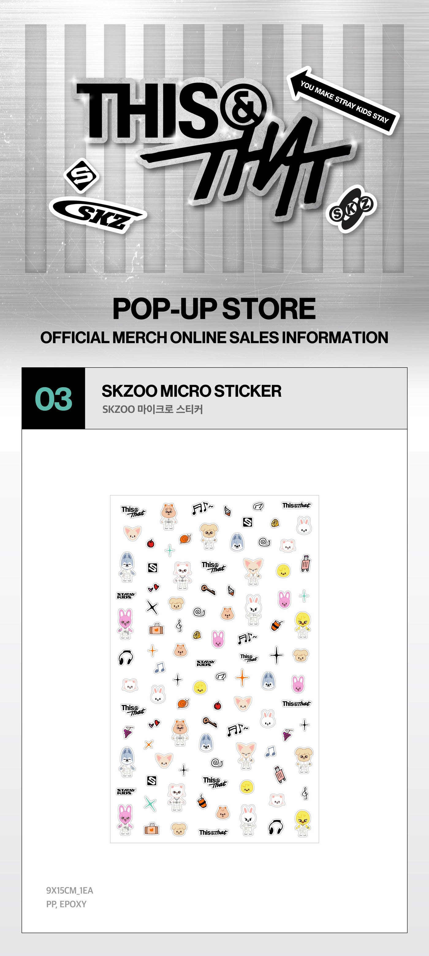Stray Kids SKZOO Micro Sticker This & That - Product Details