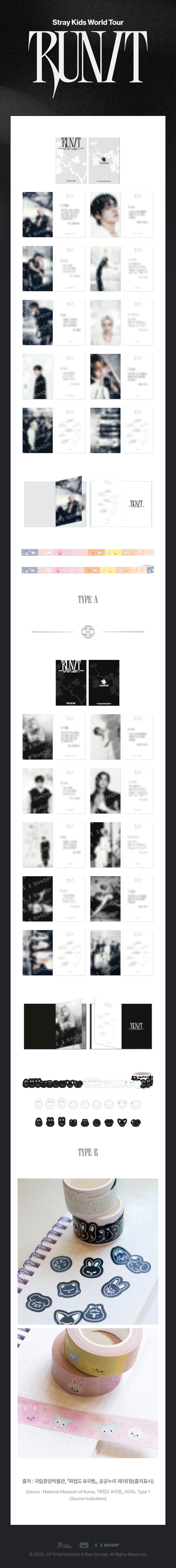Stray Kids - POSTCARD BOOK & ROLL STICKER SET - RUN IT