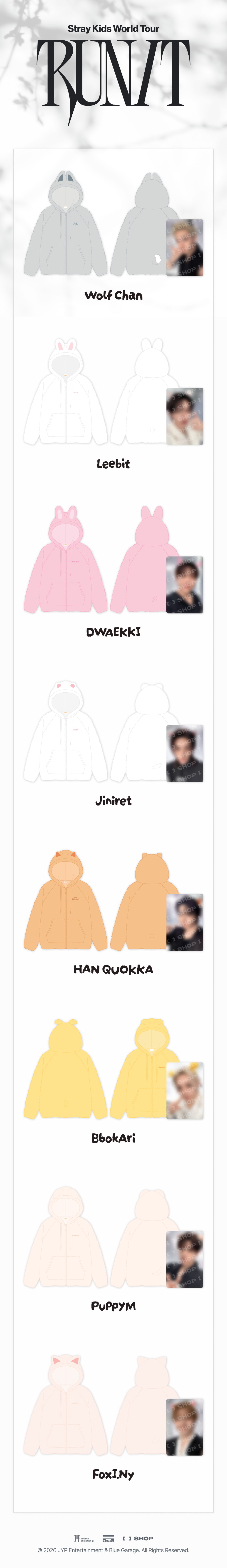 Stray Kids - SKZOO FLEECE HOOD ZIP-UP - RUN IT