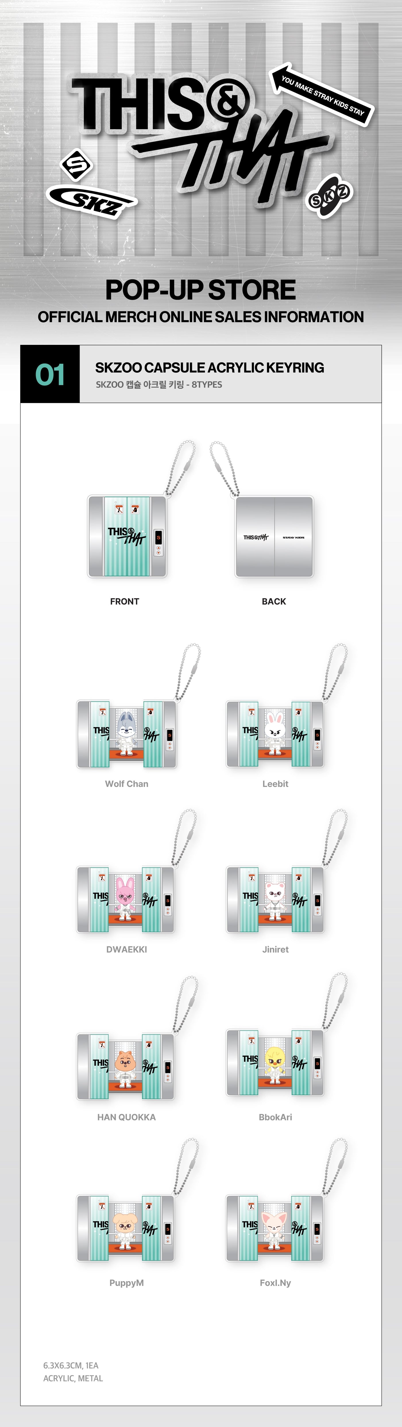 Stray Kids - SKZOO CAPSULE ACRYLIC KEYRING - THIS & THAT